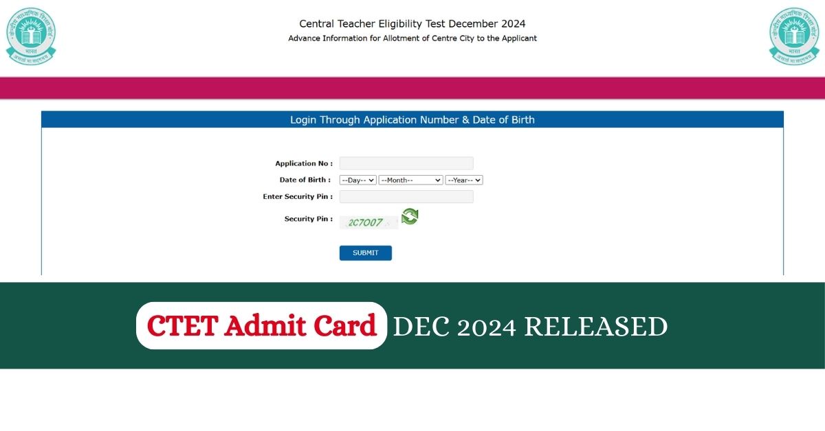 CTET Admit Card