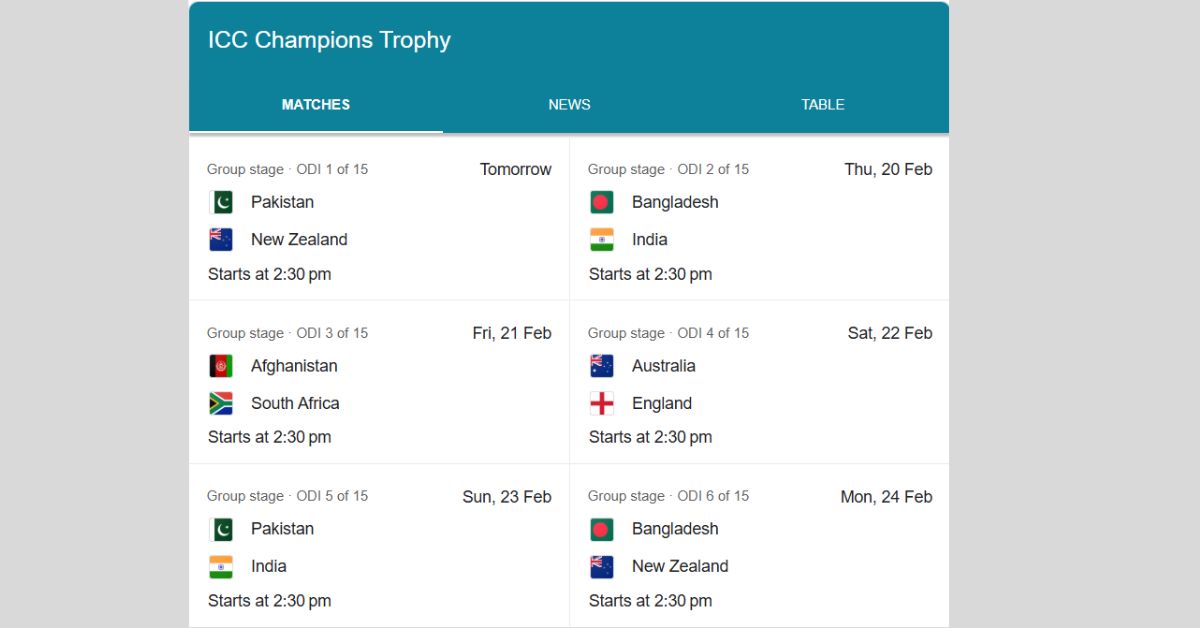 ICC Champions Trophy 2025